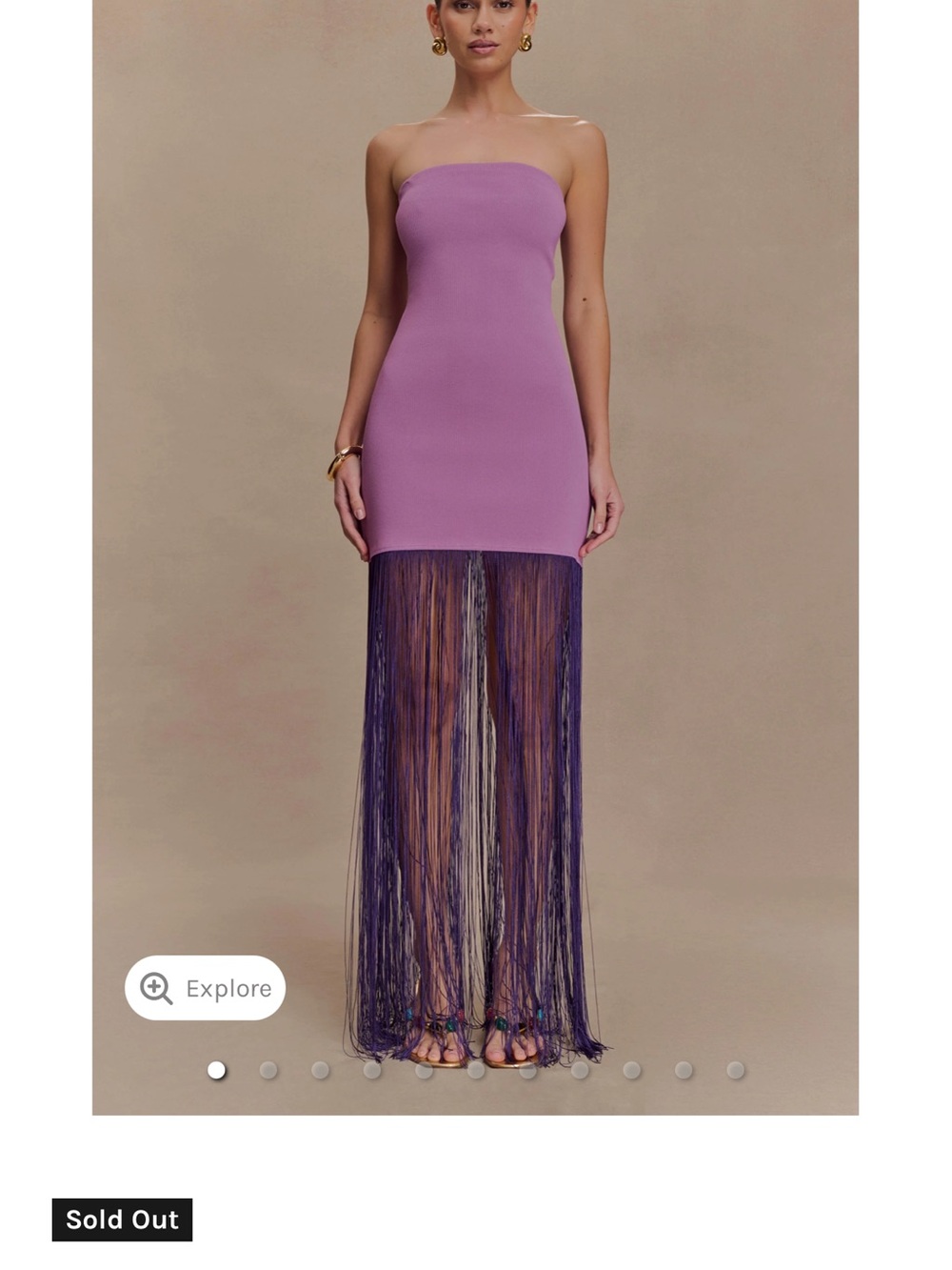 MESHKI Koah Fringe Dress